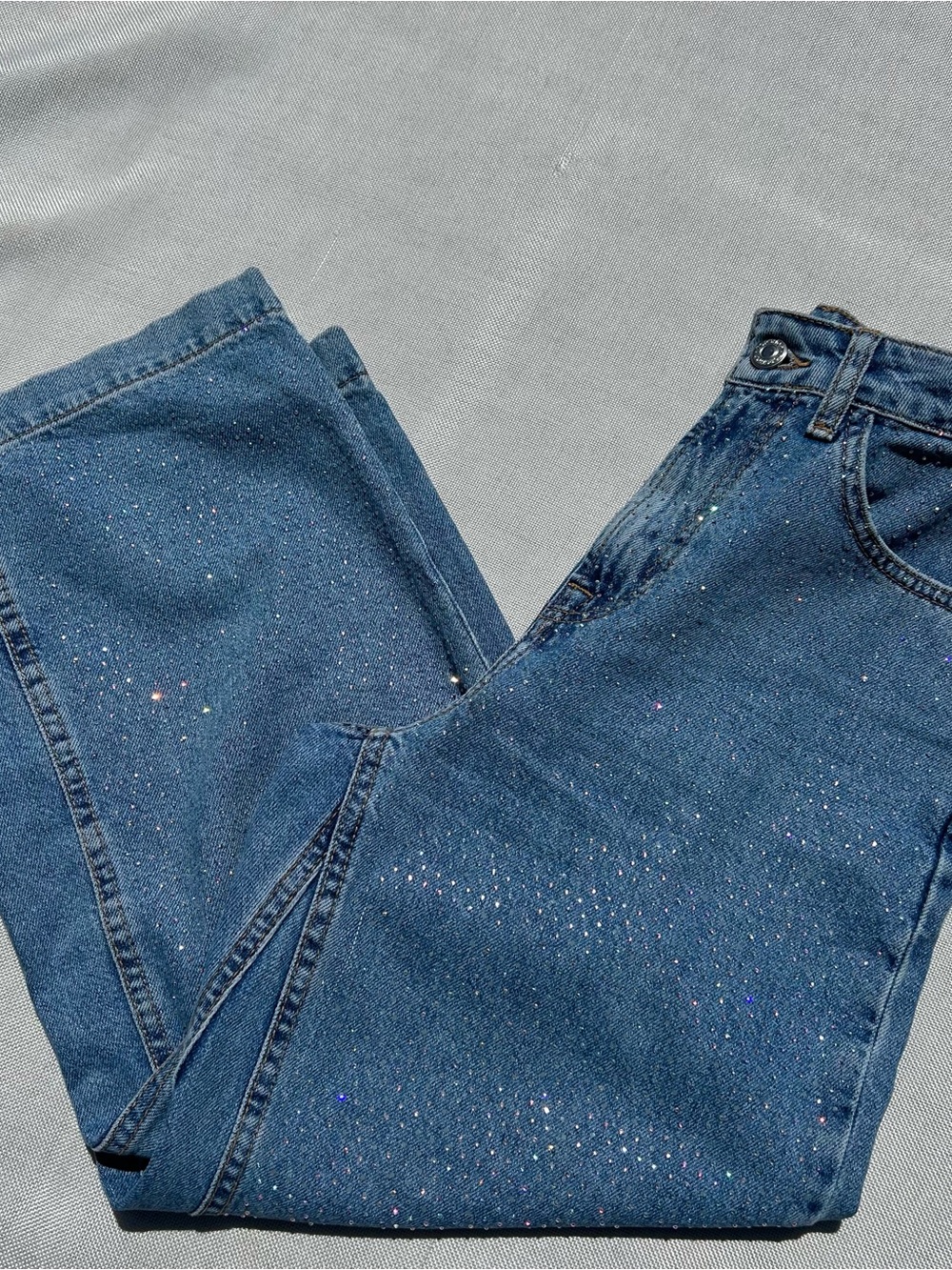 Topshop Moto Rhinestone Embelished Crop Jeans - Picture 2 of 9